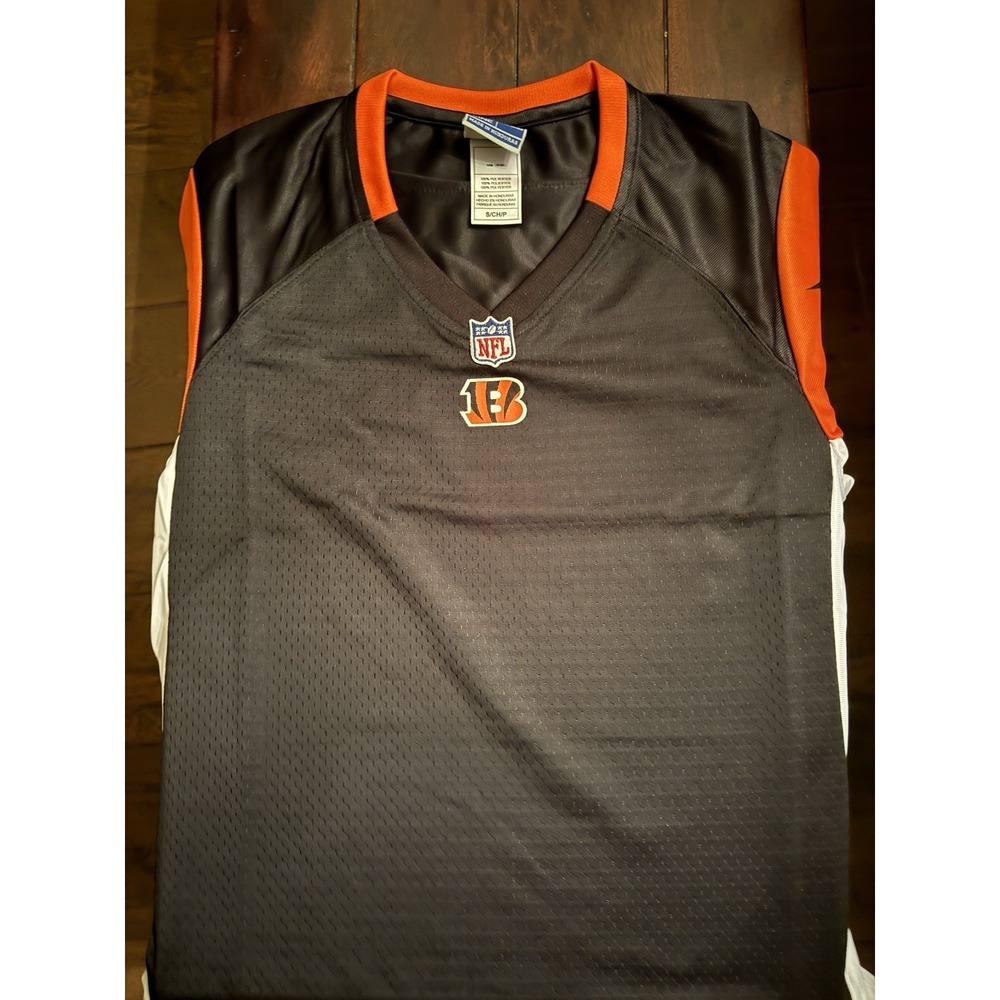 NFL Pro Line Cincinnati Bengals Jersey Womens Small‎ Black Orange Blank Team Top